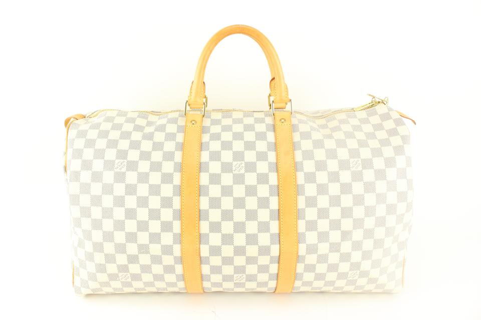 Louis Vuitton Damier Azur Keepall 50 Duffle Bag 52lk62s