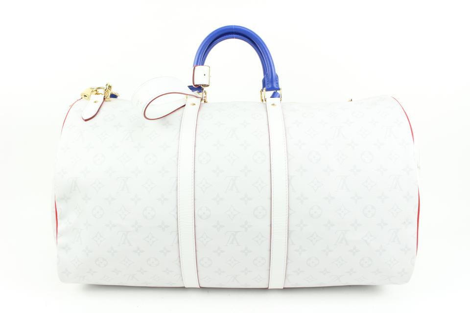 Louis Vuitton Monogram Keepall 55 Boston Bag White M45586 Lvxnba