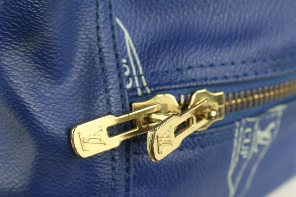 Louis Vuitton Blue LV Cup Sac Plein Air Long Keepall Bag Leather