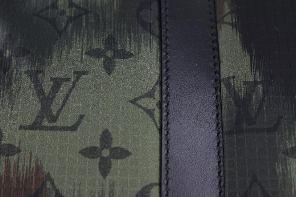 Louis Vuitton Keepall Bandouliere Camouflage Monogram 50 Black/Green in  Nylon