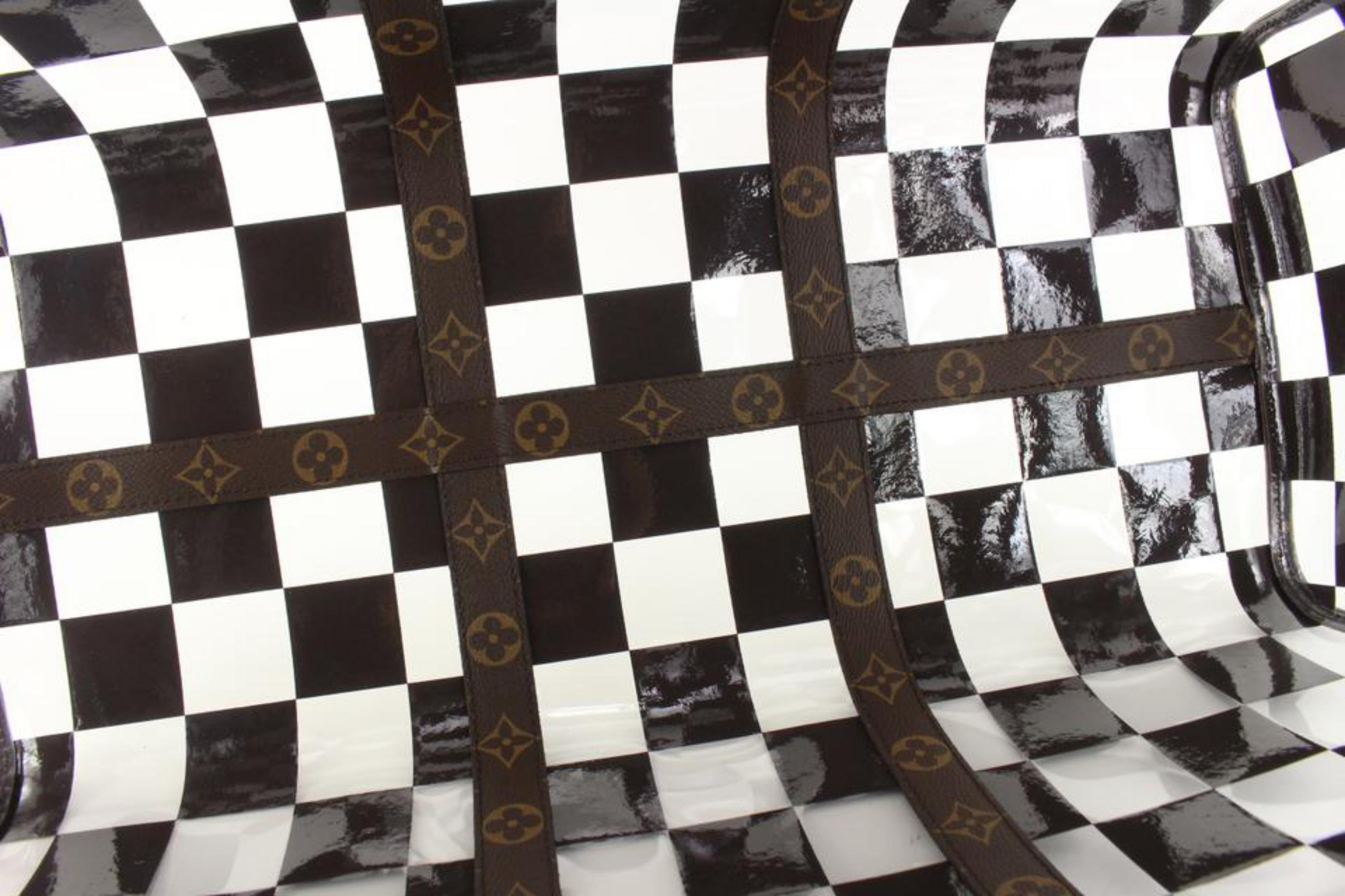 Louis Vuitton Virgil Abloh Clear Monogram Chess Keepall Bandouliere 50  52lk725s