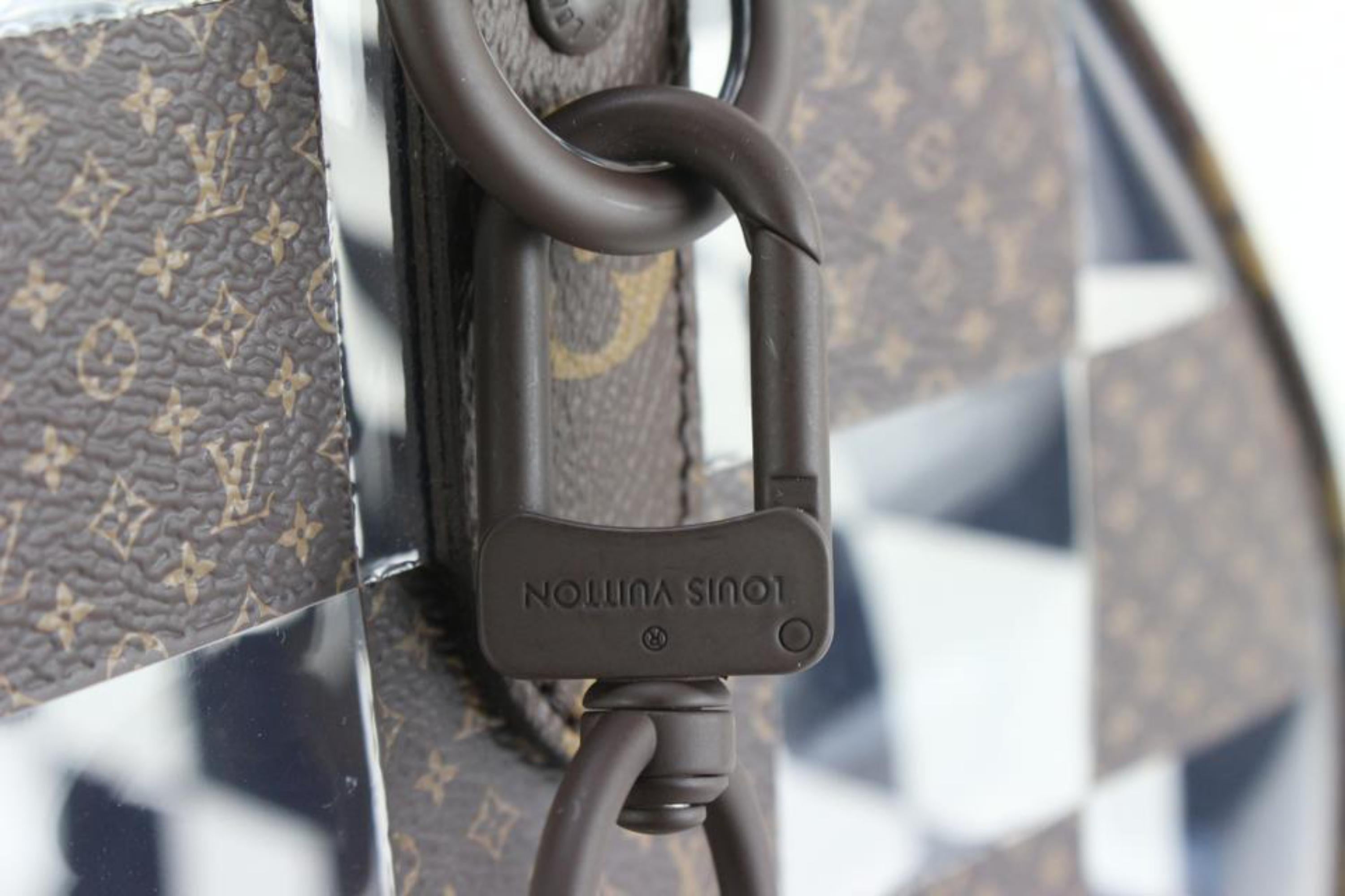 Louis Vuitton Keepall Bandouliere Metallic Monogram 50 Silver in