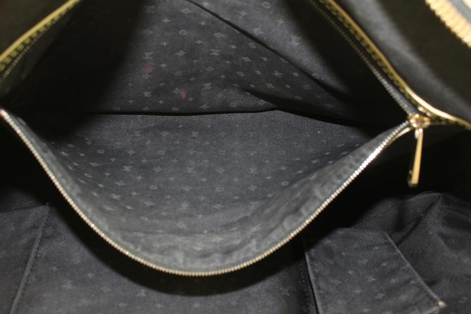 LOUIS VUITTON Black Leather Cuir Suhali Yellow Stitching Lock