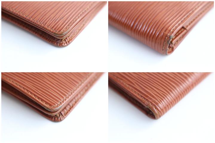 Louis Vuitton Womens Leather Monogram Bi-Fold Clutch Wallet Brown
