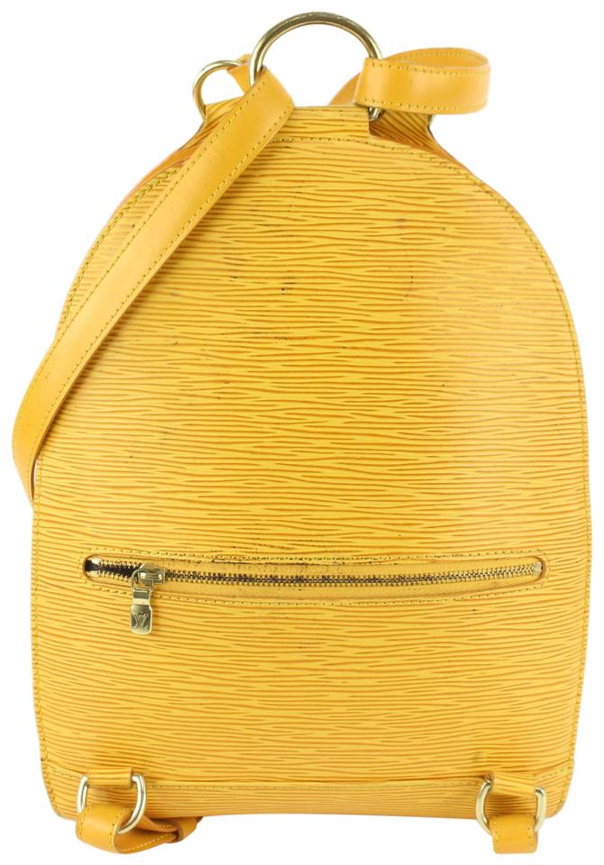 louis vuitton backpack epi Leather Mabillon Black Top double Louis Vuitton Yellow Epi Leather