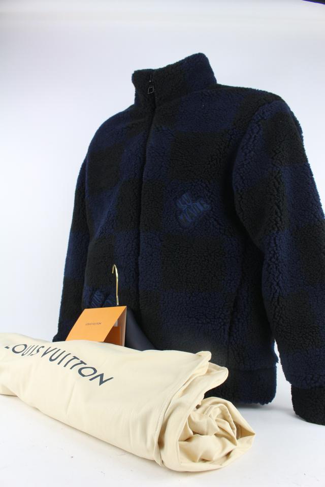 Louis Vuitton Blue Damier Zip Up Cardigan