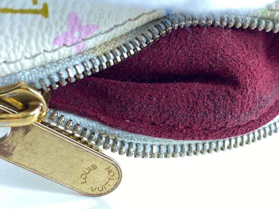 Louis Vuitton M92655 White Multicolor Pochette Cle Coin Key Case