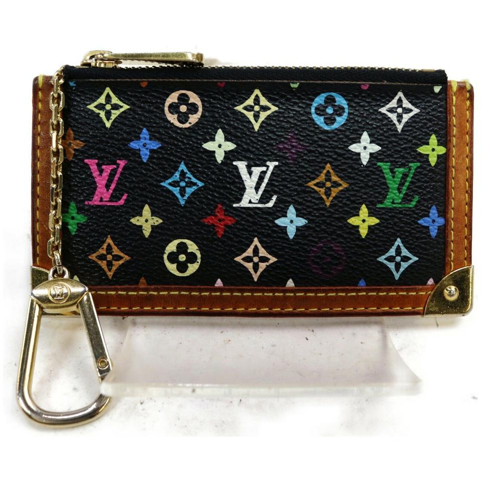 Louis Vuitton Black Monogram Multicolor Pochette Cles Key Pouch Keycha –  Bagriculture