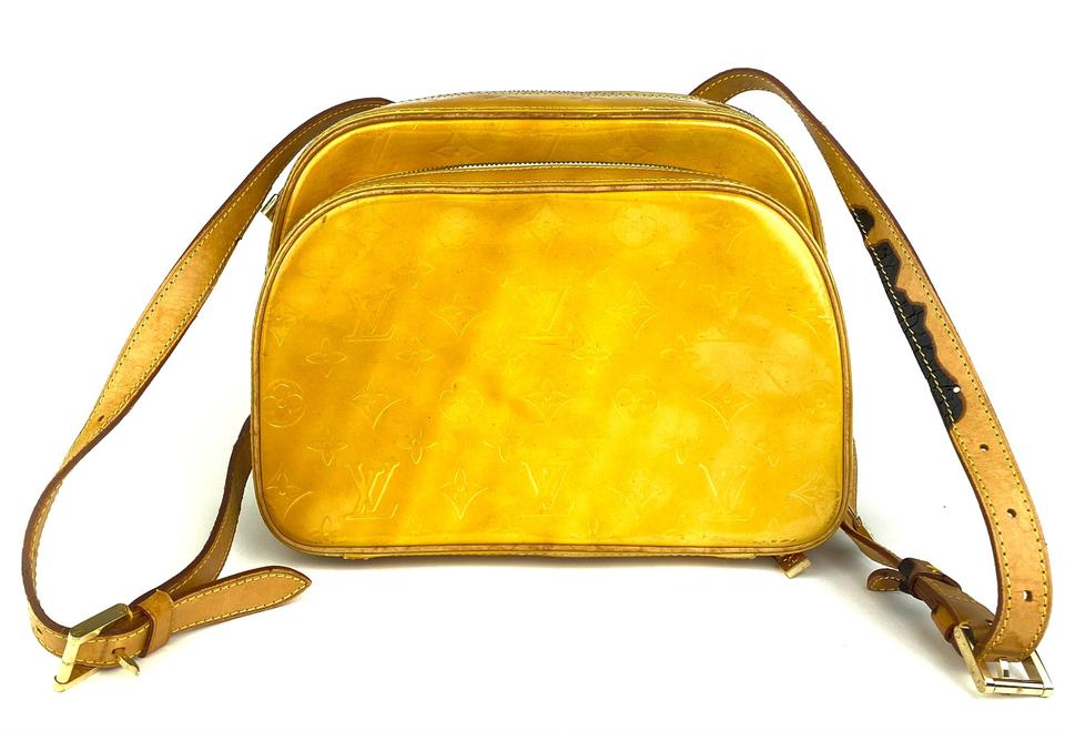 Authentic Louis Vuitton Vernis Murray Backpack Yellow M91038 LV 3955G
