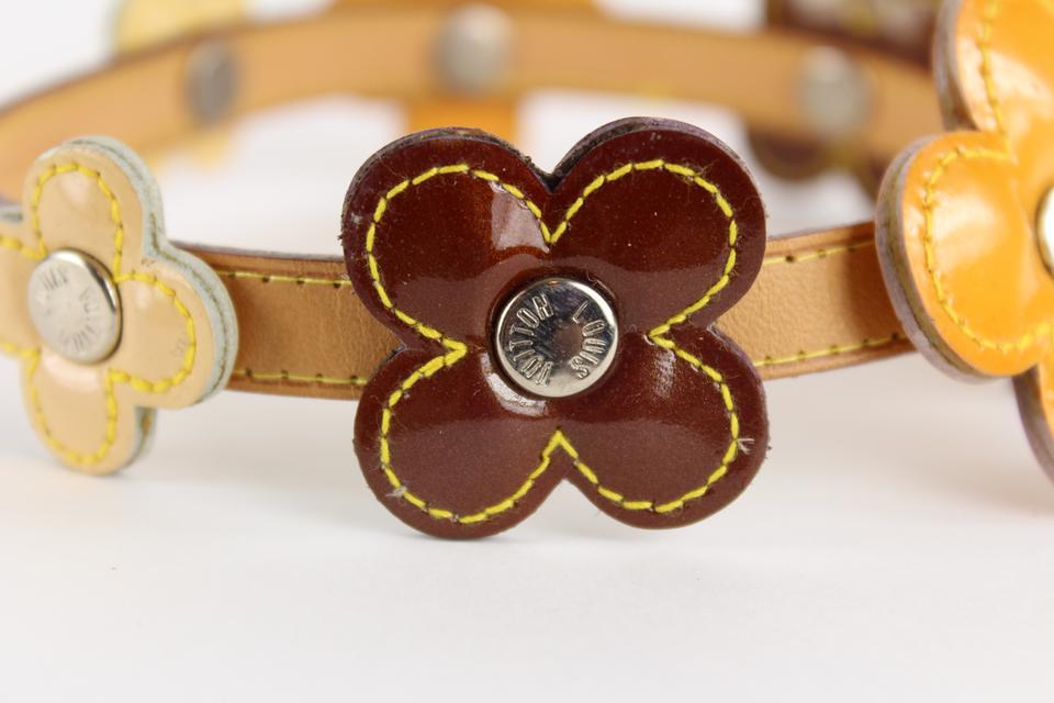 Louis Vuitton Multicolor Vernis Fleur x Vachetta Leather Belt Strap Bracelet