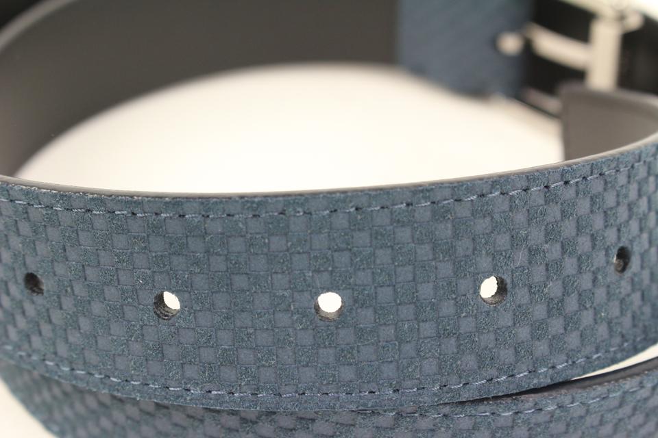 Louis Vuitton 90/36 Blu Navy Mini Damier Suede Ceinture Belt