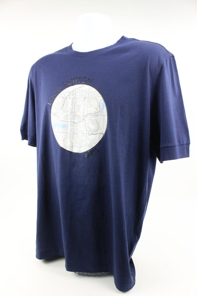 T-shirt Louis Vuitton Blue size M International in Polyester - 22444421