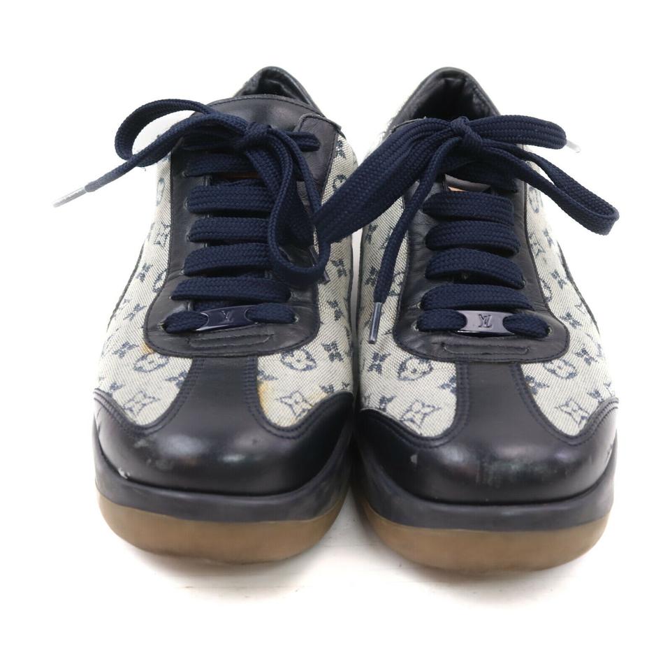 Louis Vuitton Women's 36 Navy Monogram Mini Lin Sneaker 863492 –  Bagriculture