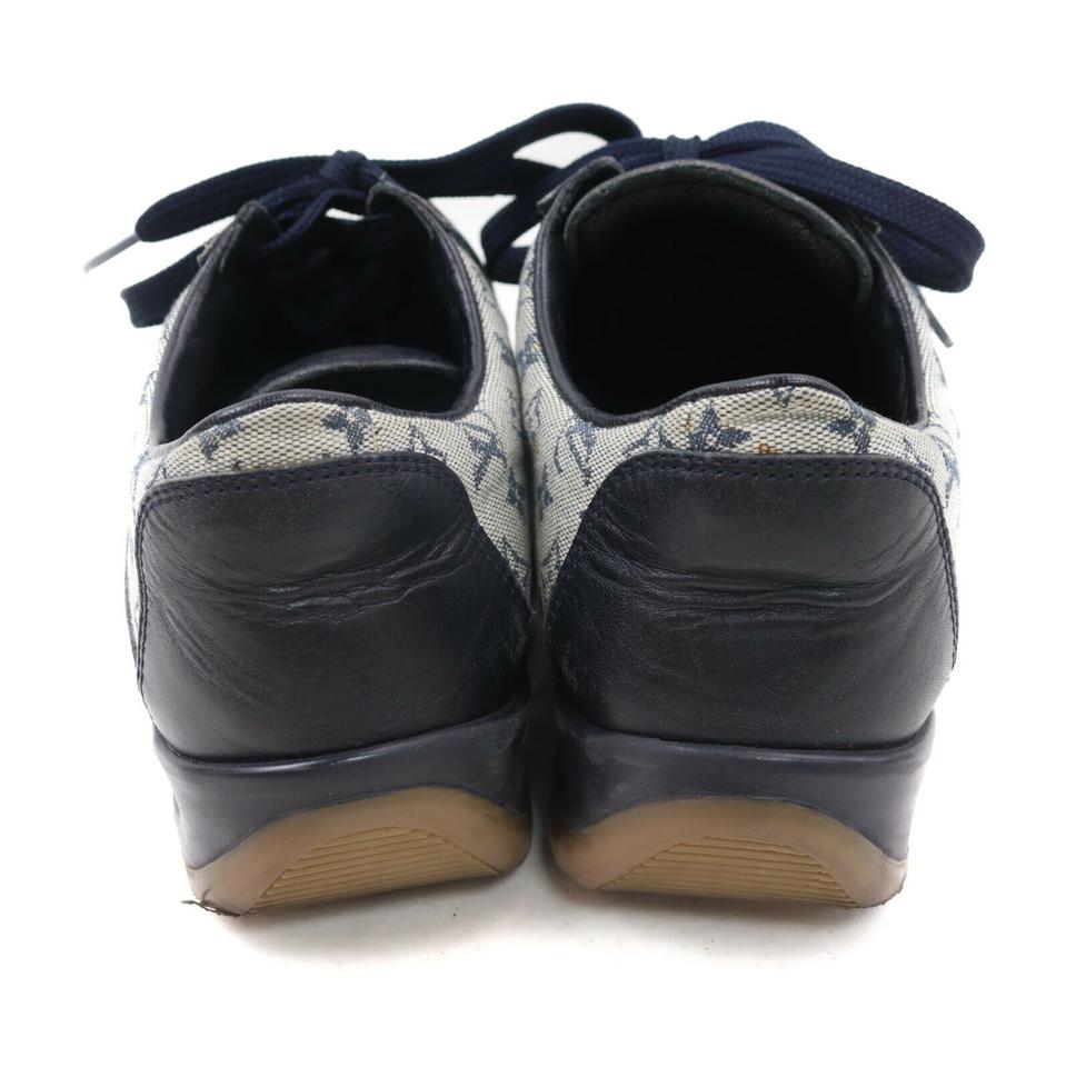Louis Vuitton Mini Lin Navy Monogram Runners Sneakers - 36.5
