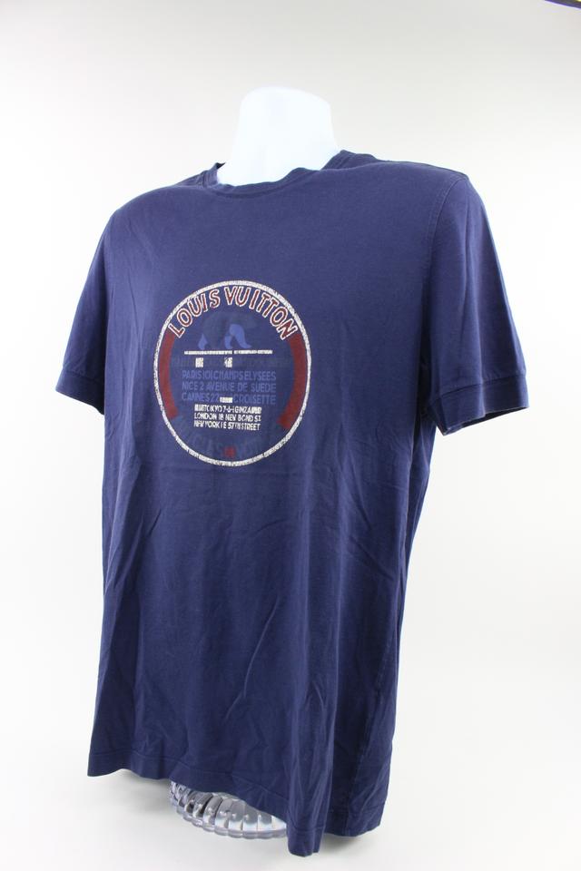 LOUIS VUITTON Dark Blue Logo Mono T-shirt - L