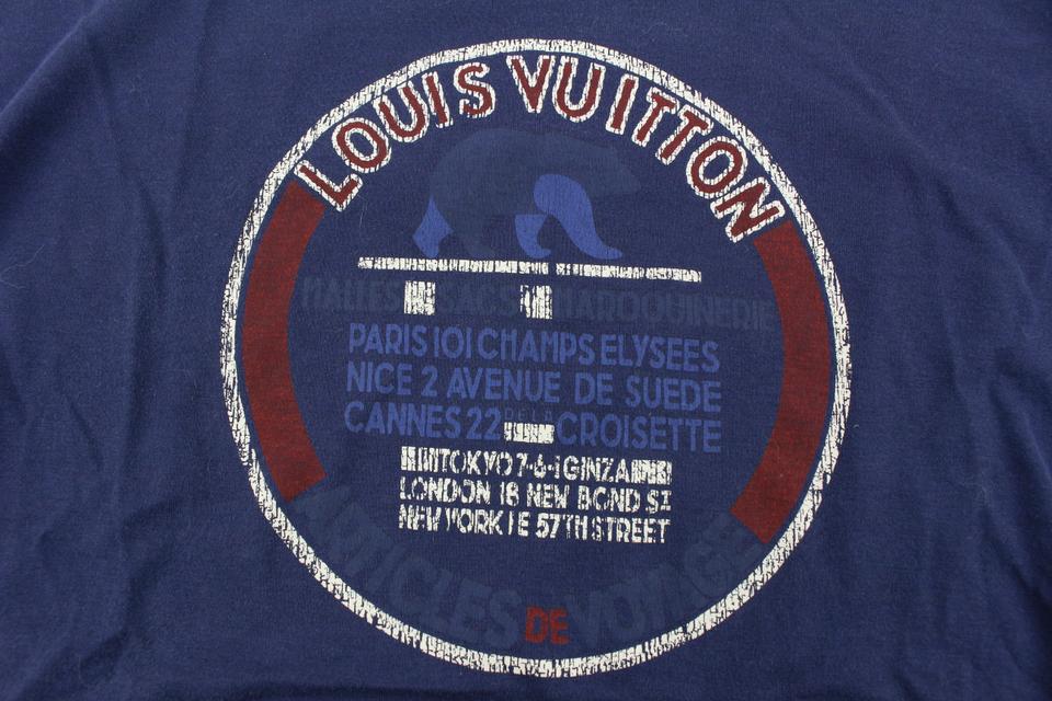 Louis Vuitton Men's XL Navy Blue Bear LV T-Shirt 114lv10 – Bagriculture