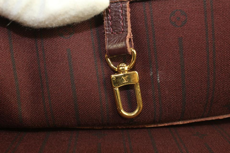 Louis Vuitton Burgundy Monogram Mini Lin Idylle Neverfull mm Tote 10lv1101