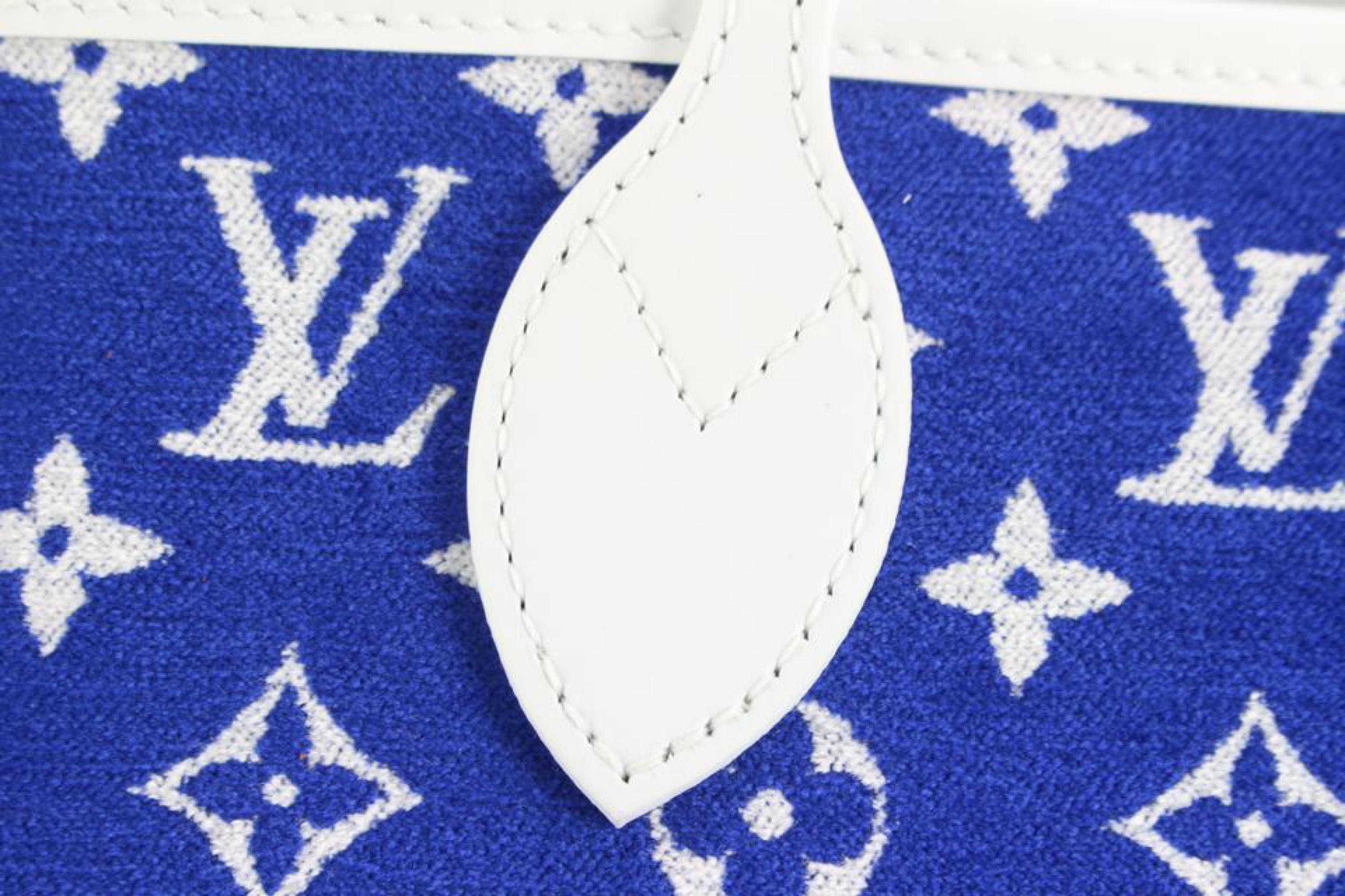 Louis+Vuitton+Neverfull+MM+Tote+Blue+Monogram+Jacquard+Velvet for sale  online