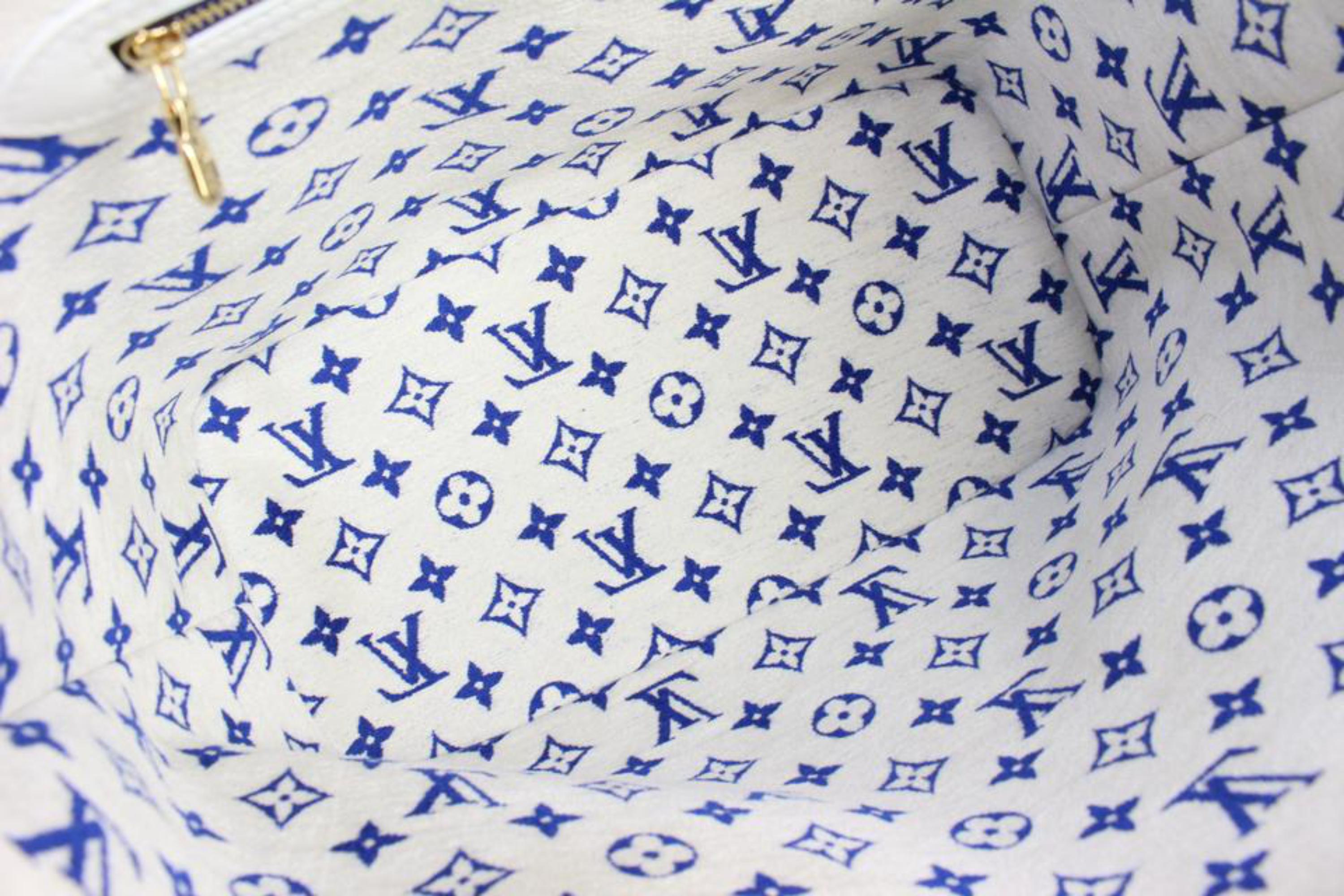 Louis Vuitton Monograma Azul Terciopelo Match Neverfull MM Bolso