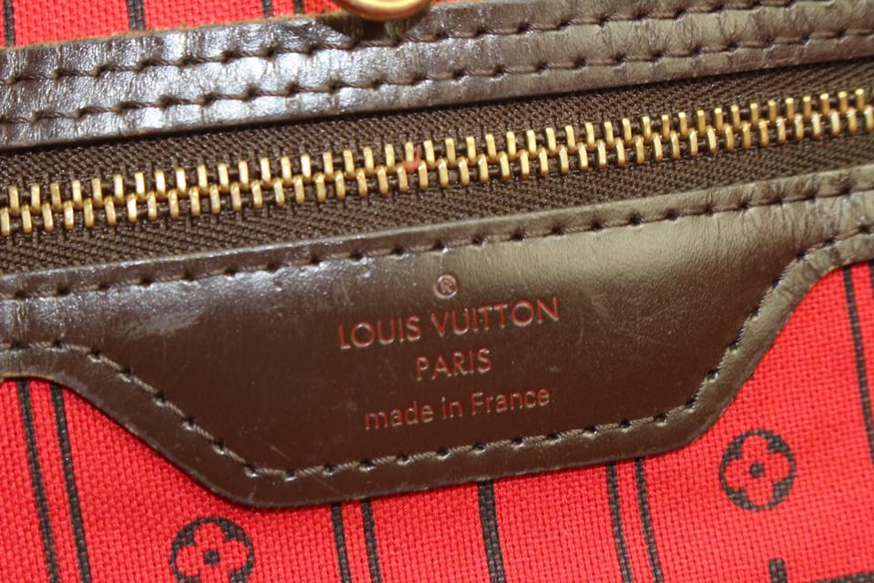 Louis Vuitton Neverfull MM Tote Bag Damier Ebene Red France