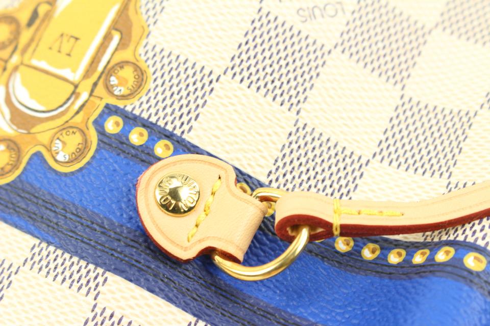 Louis Vuitton Blue Damier Azur Summer Trunks Neverfull Pochette Wristlet  14lv126 For Sale at 1stDibs