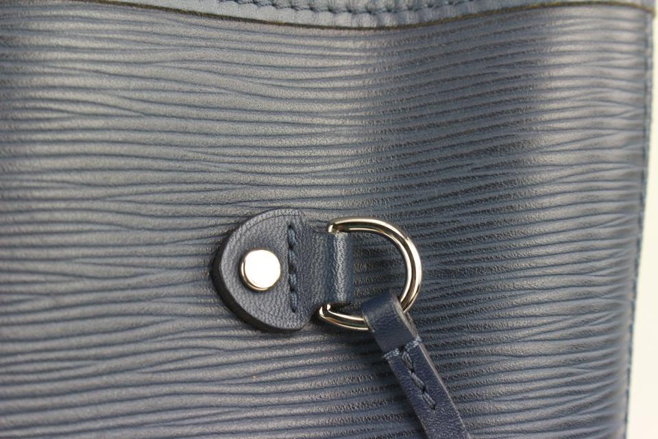 LOUIS VUITTON Neverfull MM Epi Leather Shoulder Bag Blue