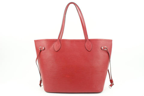 Louis Vuitton Red Epi Leather Neverfull MM Tote Bag 121lv49