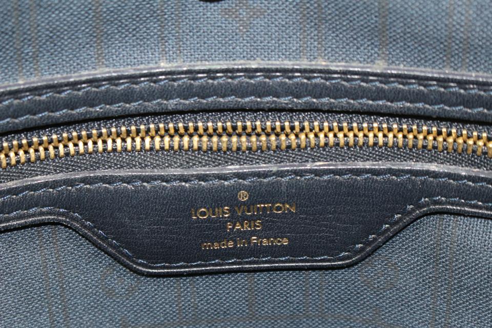 Louis Vuitton Grey Leather Metallic Zip Close Monogram Bag