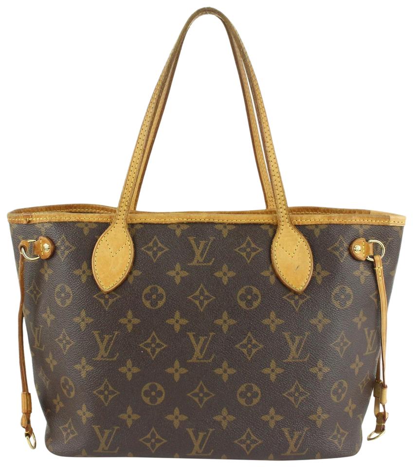 Louis Vuitton handbag Neverfull PM monogram with initials Brown