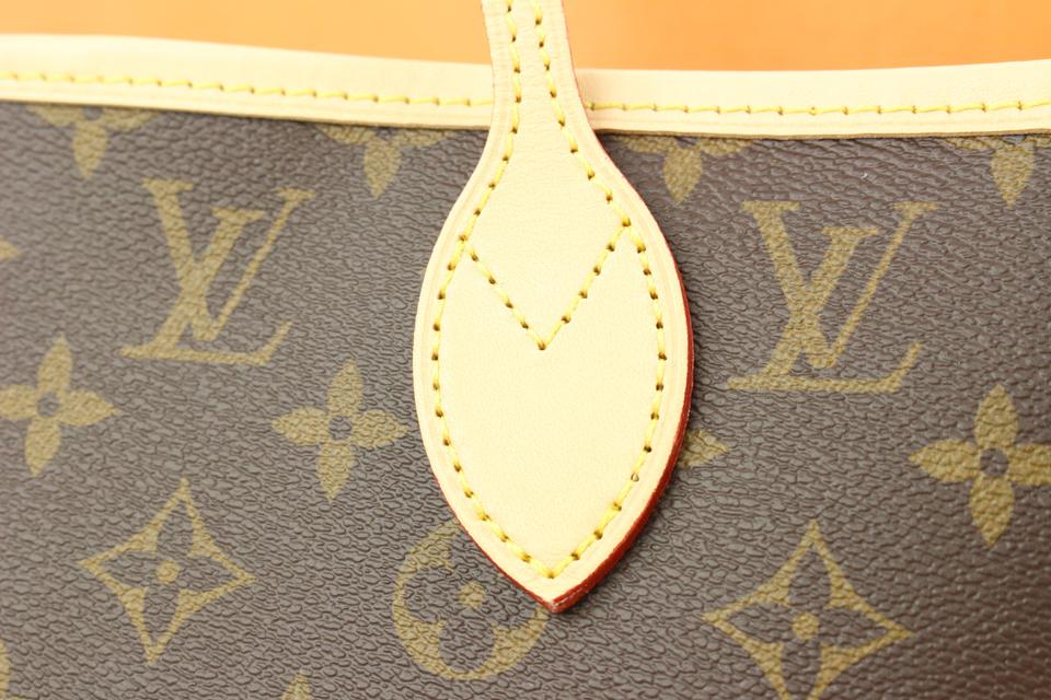 Louis Vuitton Brown & Beige Coated Canvas Leather trim Monogram