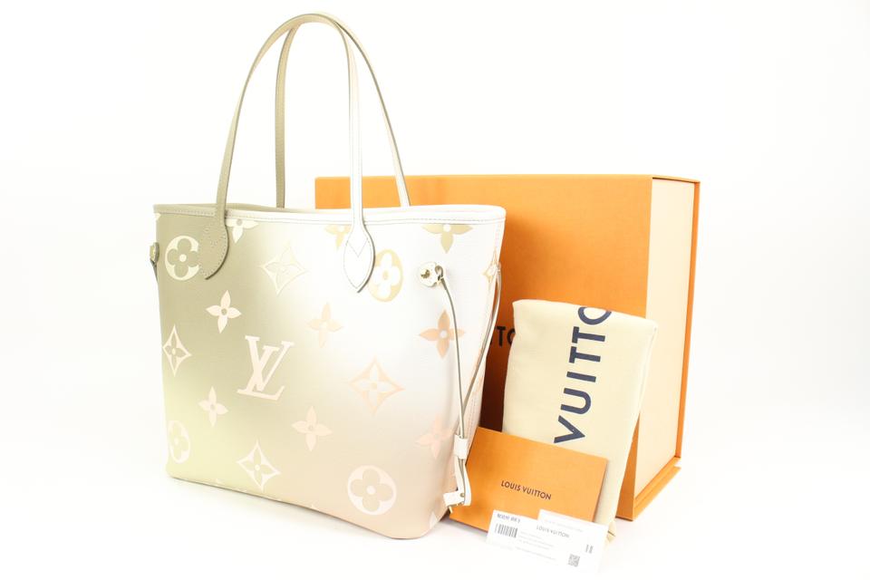 Louis Vuitton - Neverfull mm Tote Bag - Kaki Cream - Monogram Leather - Women - Luxury