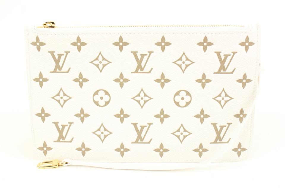Louis Vuitton Khaki x Beige Leather Monogram Empreinte Neverfull