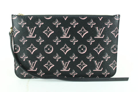 Louis Vuitton Black Pink Monogram Fall for You Neverfull Pochette MM or GM 62lz718s