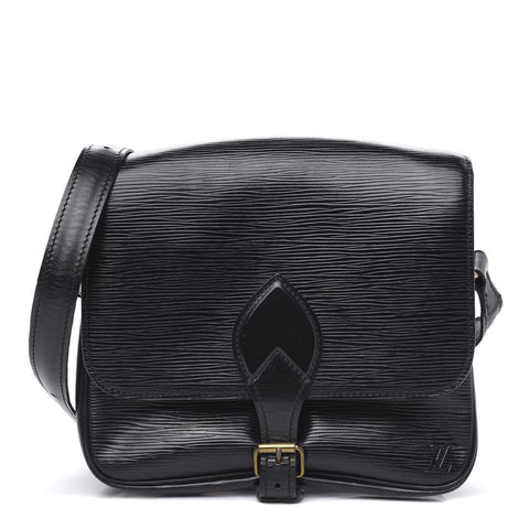 Louis Vuitton Black Epi Leather Noir Cartouchiere Crossbody Bag 5lv1020