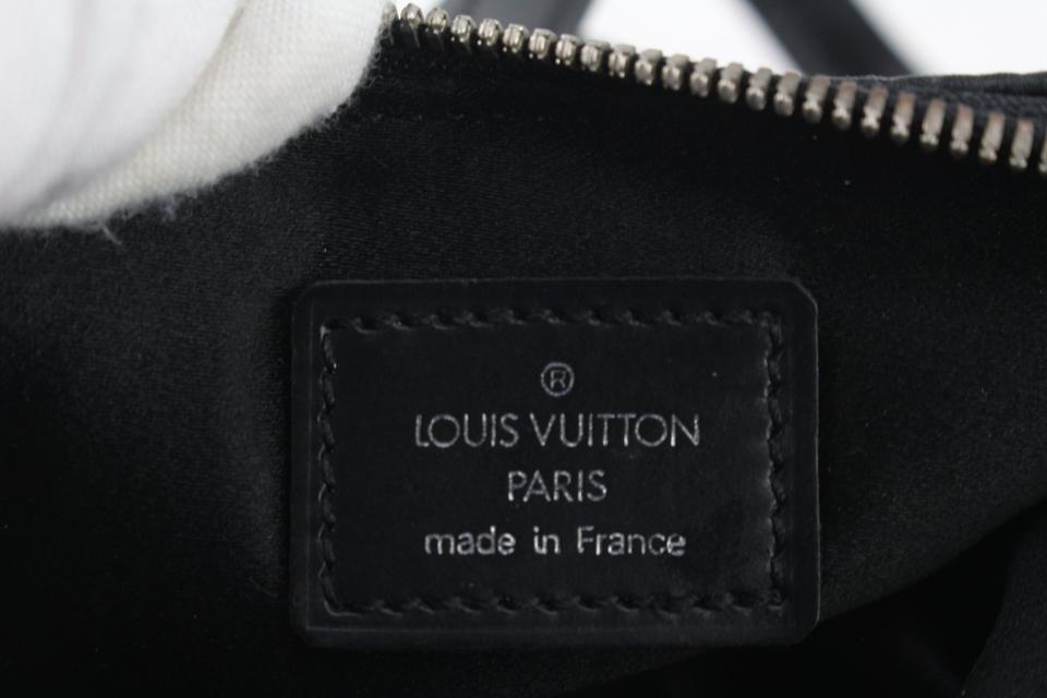 LOUIS VUITTON Black Monogram Satin and Black Calfskin Leather Mini