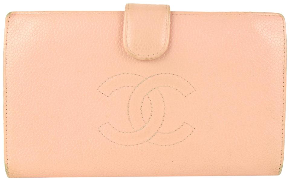 Louis Vuitton Pink Caviar Leather CC Long Flap Wallet Gusset  97ca25