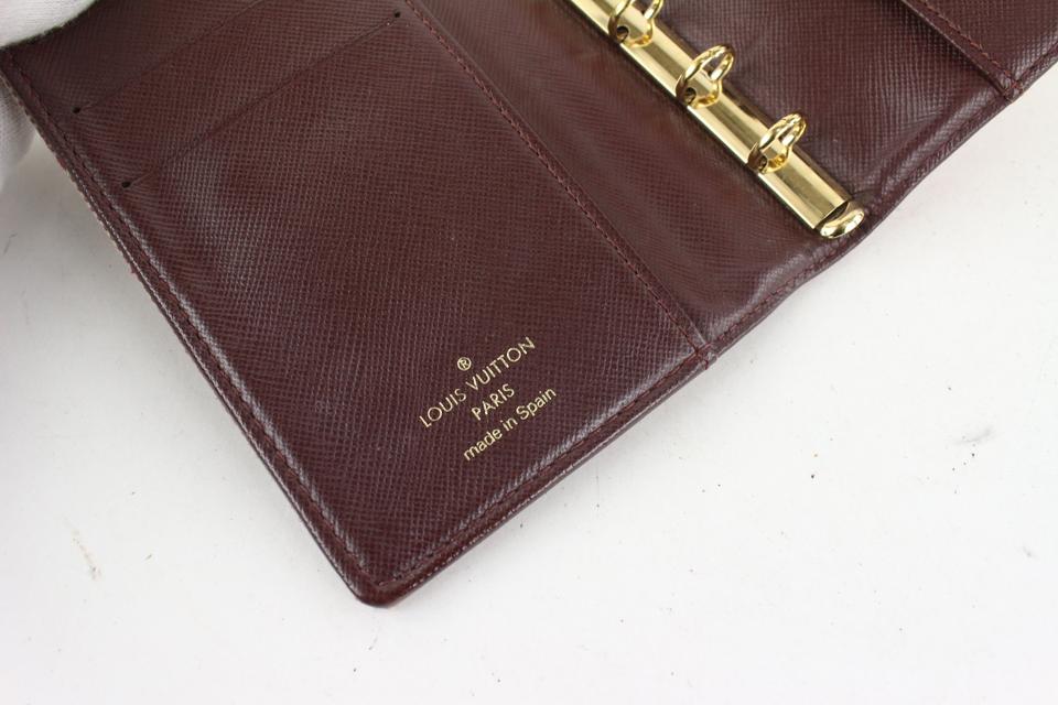 Louis Vuitton Burgundy Monogram Mini Lin Small Ring Agenda PM Diary Cover 652lvs617