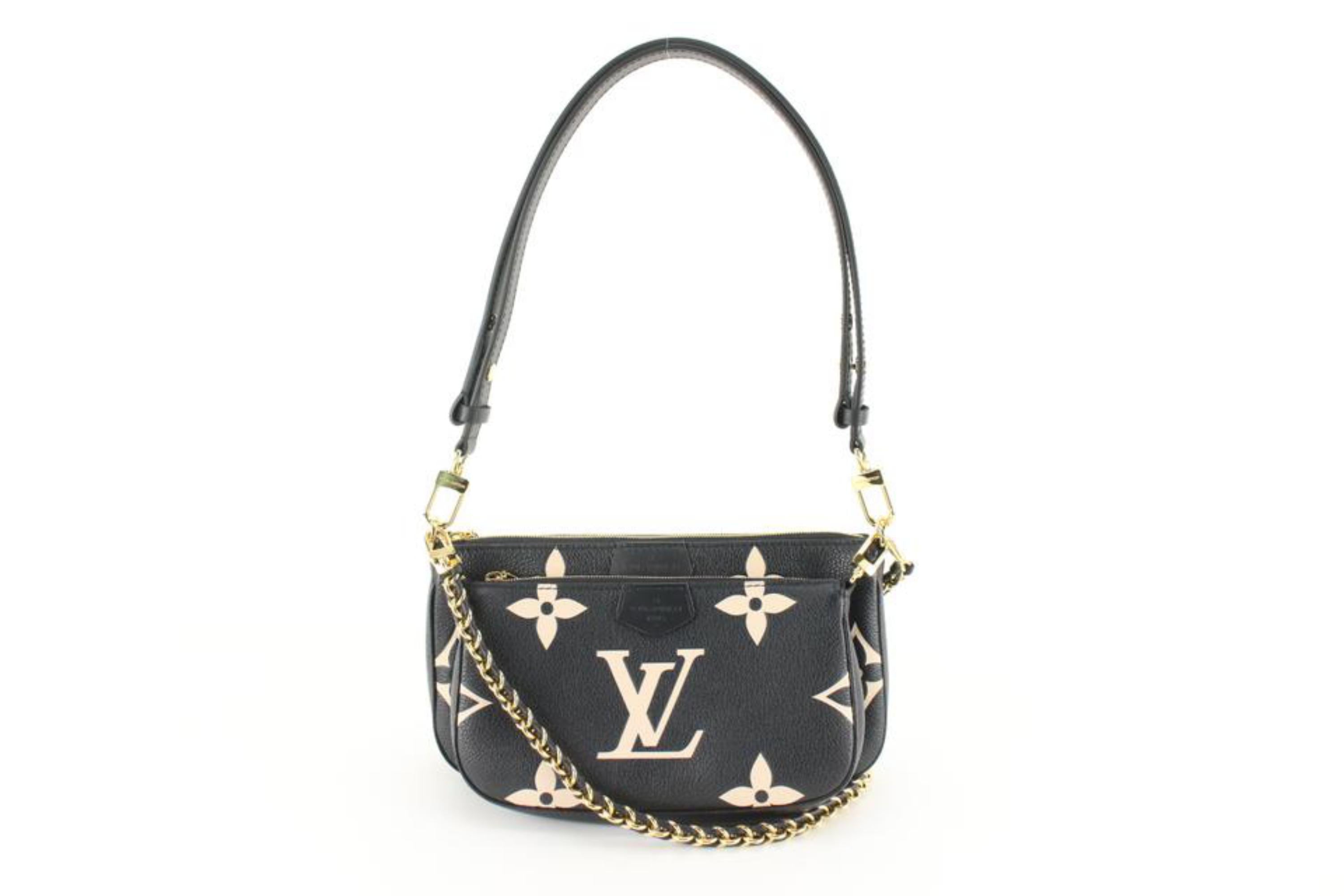 Louis Vuitton Multi Pochette Accessoires Black/Beige Monogram Empreinte