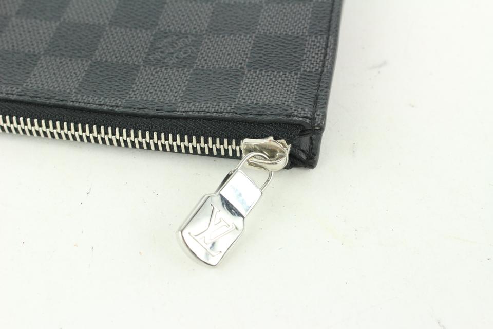 Louis Vuitton Black Damier Graphite Pochette Jour PM Document Bag 574lvs614