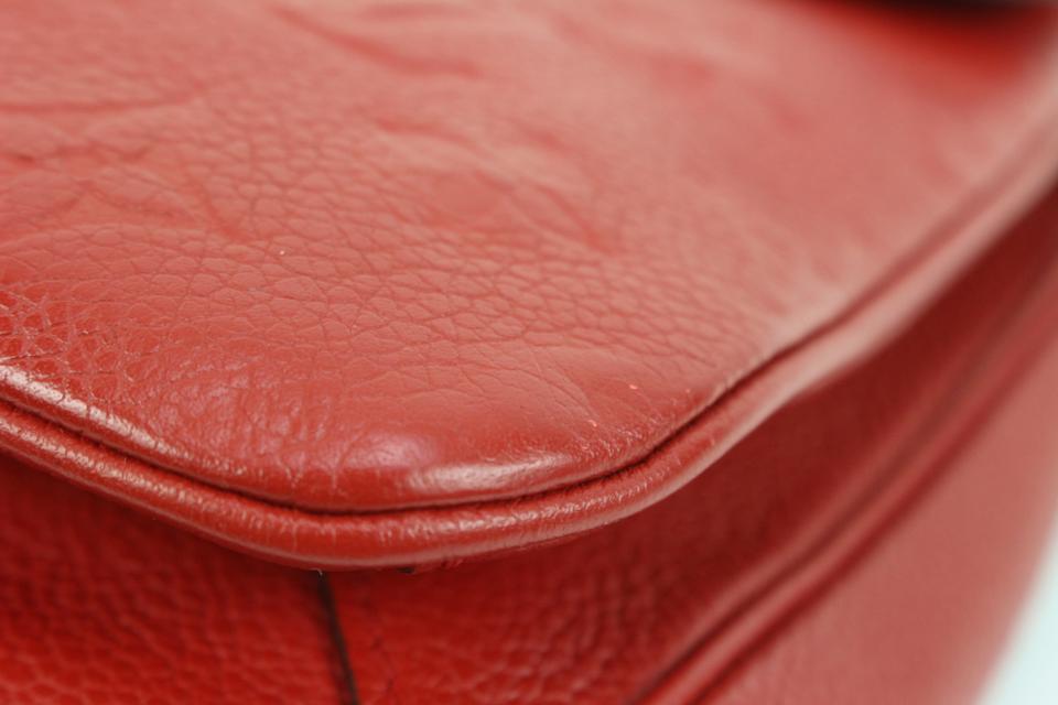 Louis Vuitton Red Monogram Leather Empreinte Pochette Metis Crossbody Bag 41lk78