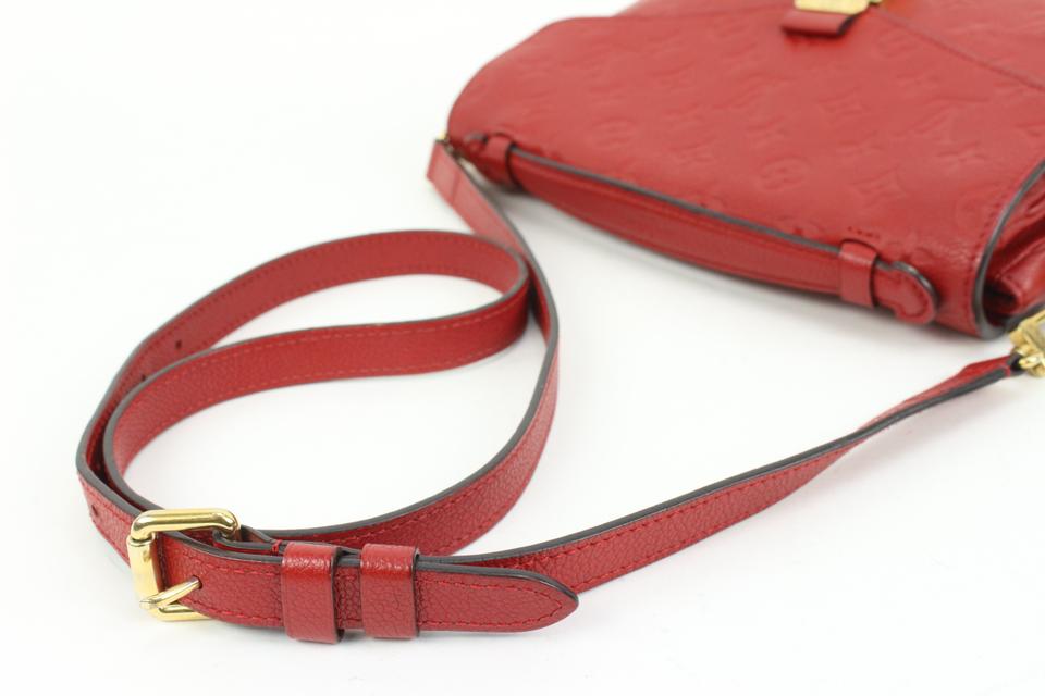 Louis Vuitton Pochette Metis Red Monogram Empreinte Leather Shoulder Bag