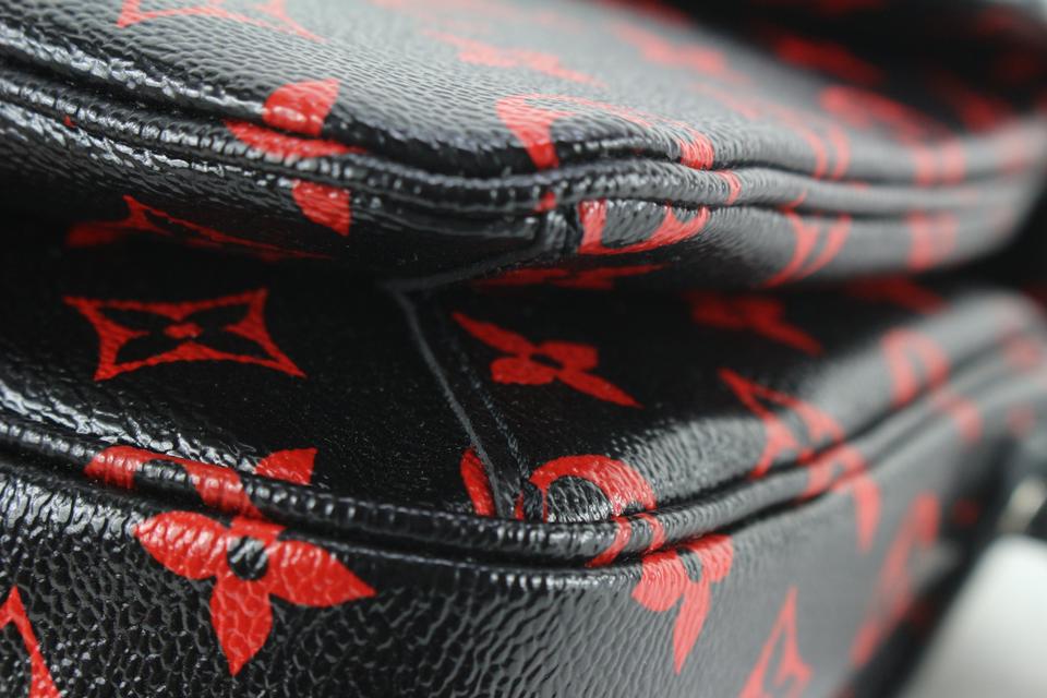 Louis Vuitton Black and Red Monogram Infrarouge Pochette Metis