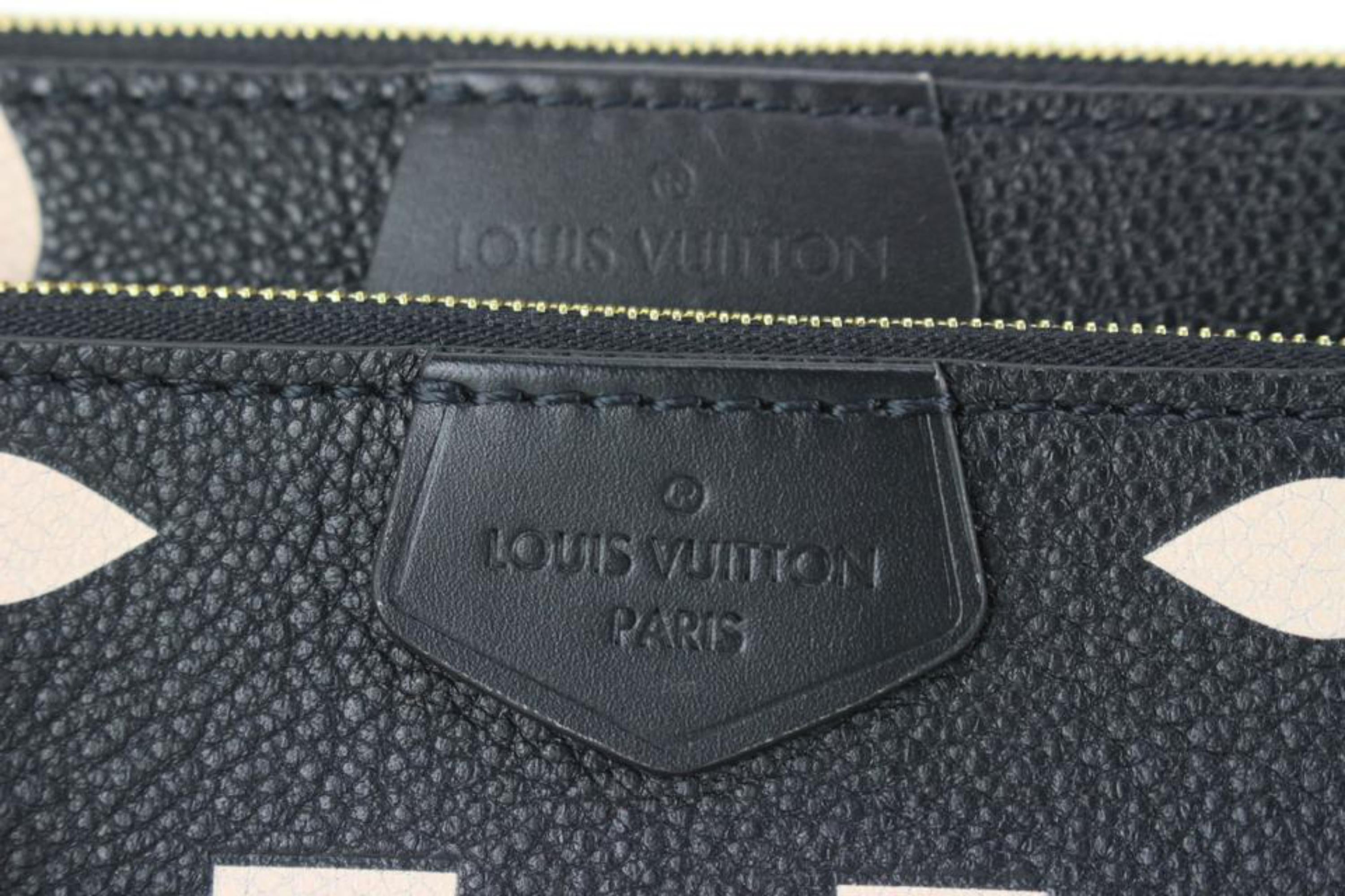 Louis Vuitton Black x Beige Monogram Leather Empreinte Multi