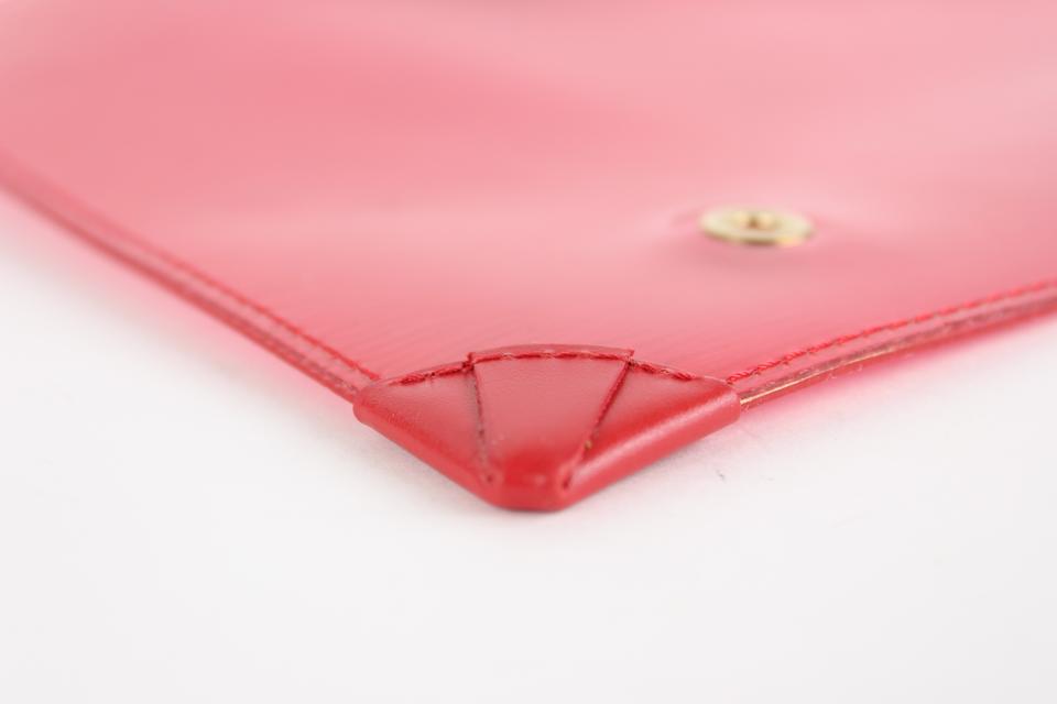 Louis Vuitton Clear Red EPI Plage Translucent Pochette Accessories Wristlet 3LVS1215