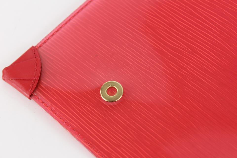 Louis Vuitton Clear Red Epi Plage Pochette Accessories Wristlet