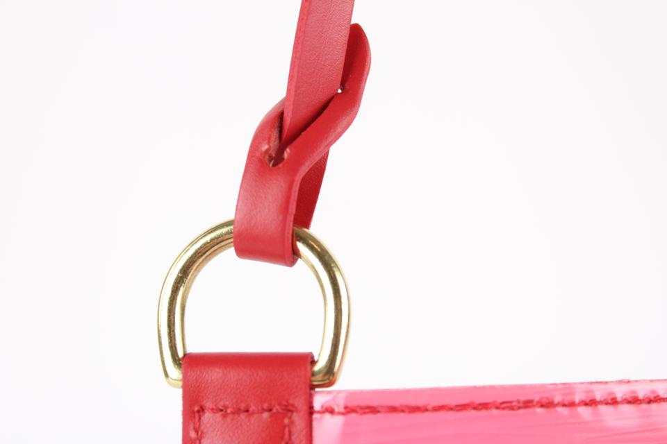 Louis Vuitton Clear Red Epi Leather Plage Clear Pochette Accessoires  1015lv31