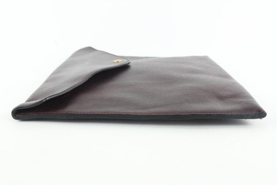 Louis Vuitton Porte Document Volga Fold Clutch Taiga Leather Portfolio  872793