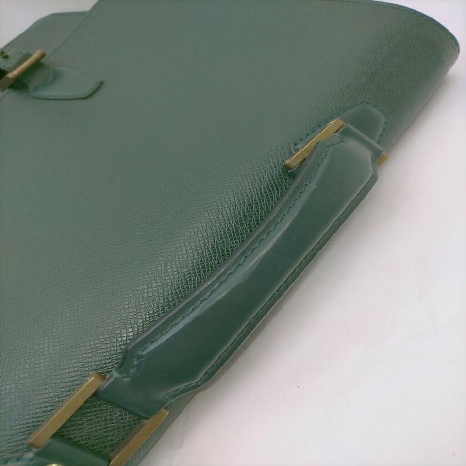 Louis Vuitton Green Taiga Leather Lozan Attache Briefcase 40LVL1125
