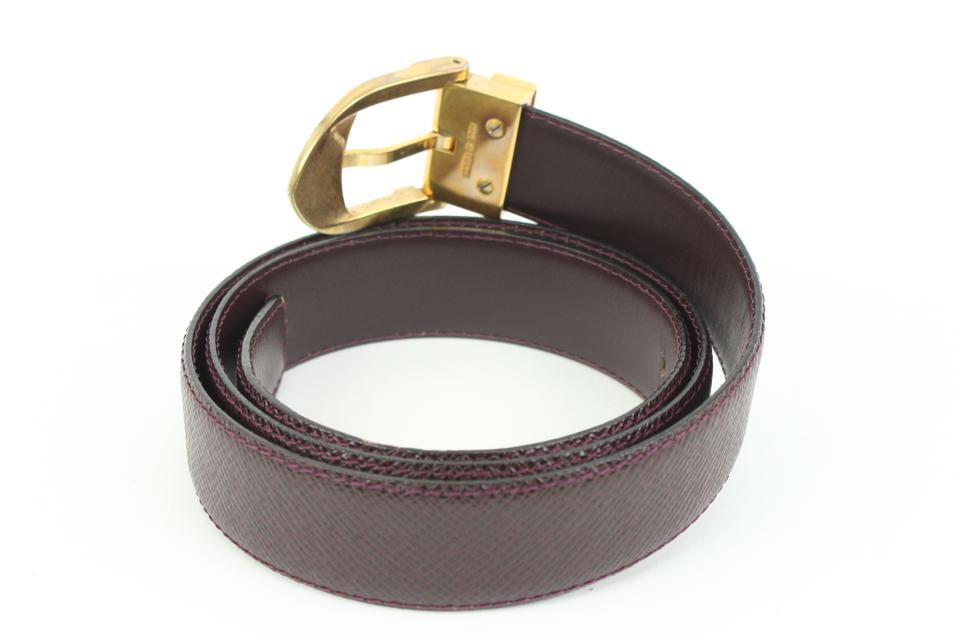 Pre-Owned Louis Vuitton Taiga Sunture Classic Leather Belt Episea