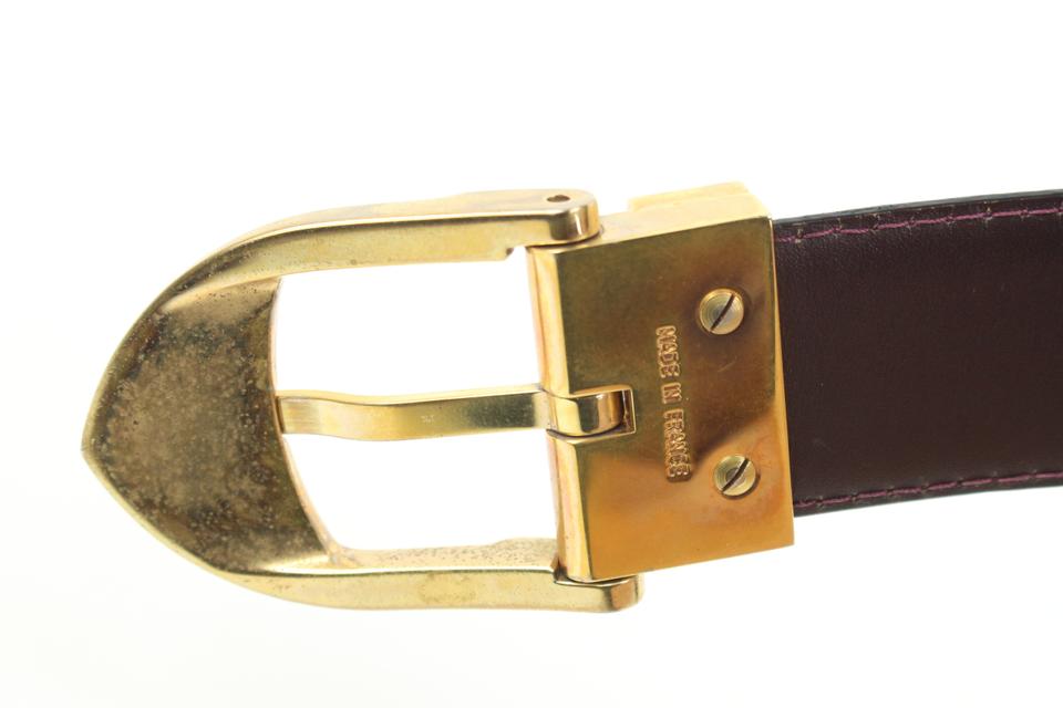 Louis Vuitton Brown Taiga Leather Belt Size 110/44 - Yoogi's Closet